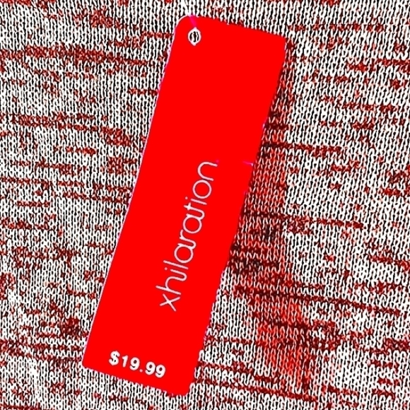 Exhilaration l heathered pink hi-lo hem lace ruffle on hem sweater. - Picture 3 of 8